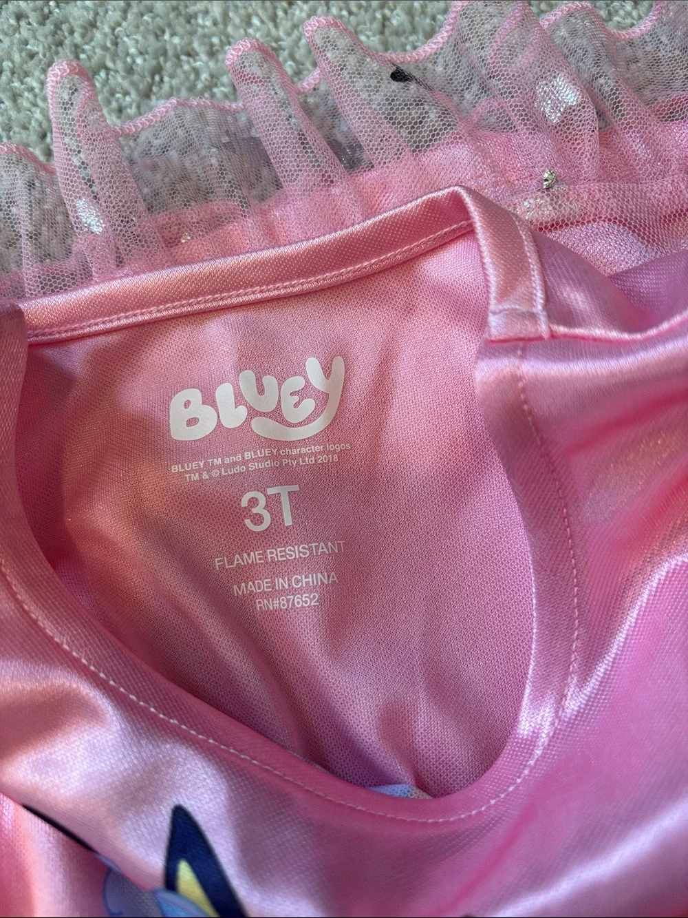Pink Bluey & Bingo Tulle Nightgown Dress for Kids